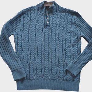 Jos. A. Bank Blue Cable Knit Sweater
